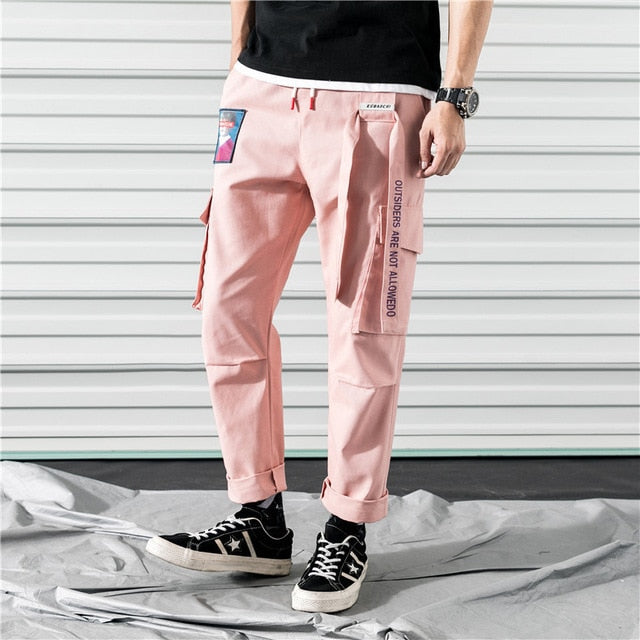 Hip Hop Joggers Men Black Harem Pants Multi-pocket Ribbons Man Sweatpants Streetwear Casual Mens Pants S-3XL | Vimost Shop.