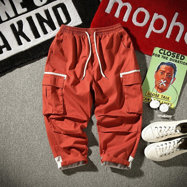 Hip Hop Joggers Men Black Harem Pants Multi-pocket Ribbons Man Sweatpants Streetwear Casual Mens Pants S-3XL | Vimost Shop.