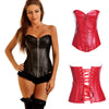 Sexy Women Zipper Steampunk Corselet Strapless Waist Trainer Leather Corset Body Shapewear Bustier Overbust Corset Tops | Vimost Shop.