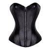 Sexy Women Zipper Steampunk Corselet Strapless Waist Trainer Leather Corset Body Shapewear Bustier Overbust Corset Tops | Vimost Shop.