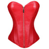 Sexy Women Zipper Steampunk Corselet Strapless Waist Trainer Leather Corset Body Shapewear Bustier Overbust Corset Tops | Vimost Shop.