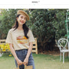 Retro Style Summer New Arrival Pure Cotton Letters Embroidered Leisure Short Sleeve T-shirt | Vimost Shop.
