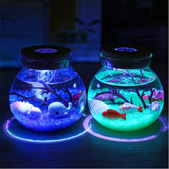 Novelty RGB LED Night Lamp Romantic Sea Fish Stone Ocean Bottle Night Lights For Children Baby Christmas Gift Bedroom Decoration | Vimost Shop.