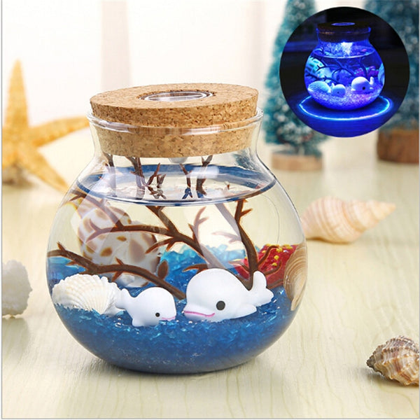 Novelty RGB LED Night Lamp Romantic Sea Fish Stone Ocean Bottle Night Lights For Children Baby Christmas Gift Bedroom Decoration | Vimost Shop.