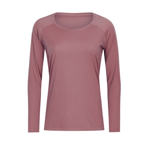 Naked-feel Fabric Skin Friendly Workout Yoga Long Sleeved Shirts Women Breathable Lightweight Loose Running Sport Tops