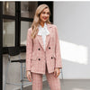 Fashion plaid women blazer suits Long sleeve double breasted blazer | Vimost Shop.