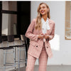 Fashion plaid women blazer suits Long sleeve double breasted blazer | Vimost Shop.