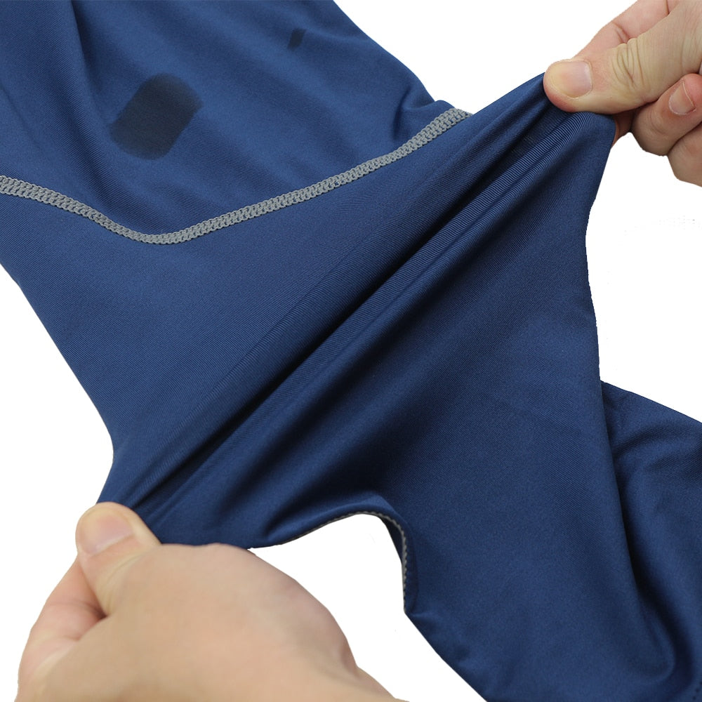 Men 3/4 Sports Compression Tights Base Layer Running Tights GYM Fitness Active Training Exercise Pants