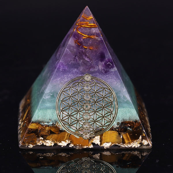 Healing Crystal Gold Wire Orgone Pyramid Stone Figurine Energy Generator For Meditation Reiki Balancing | Vimost Shop.