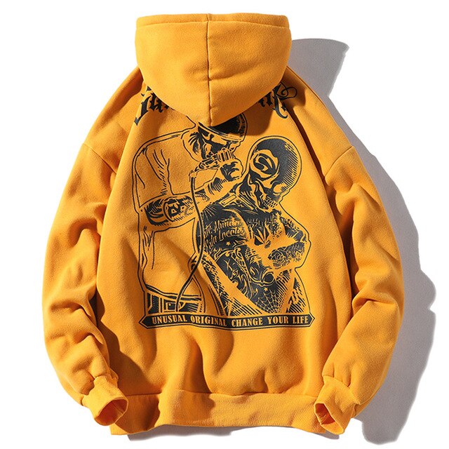 Men Letter Printed Hooded Pullover Sweatshirt Men High Street Fashion Hip Hop Hoodie Streetwear Clothing | Vimost Shop.