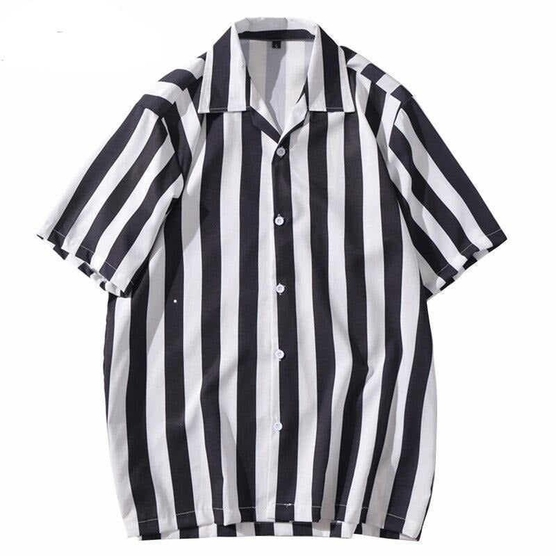 Hip Hop Shirt Streetwear White Blue Red Stripe  Harajuku | Vimost Shop.