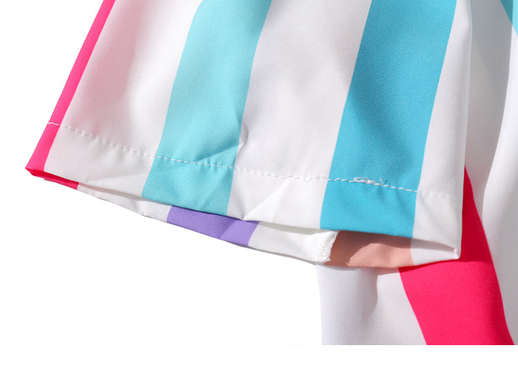 Hip Hop Shirt Streetwear White Blue Red Stripe  Harajuku | Vimost Shop.