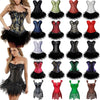 Women Sexy Burlesque Overbust Corset Bustier Top With Mini TuTu Skirt Fancy Dresses Costume Sexy Gothic Corsets Dress | Vimost Shop.