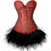 Women Sexy Burlesque Overbust Corset Bustier Top With Mini TuTu Skirt Fancy Dresses Costume Sexy Gothic Corsets Dress | Vimost Shop.