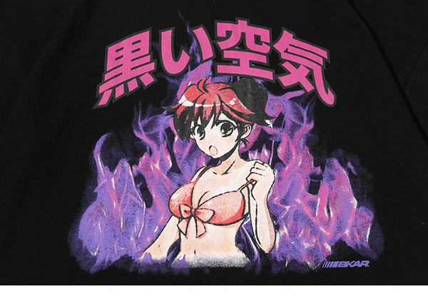 Men Hip Hop T Shirt Streetwear Japanese Cartoon Sexy Girl Tshirt Harajuku HipHop Oversize T-shirt Anime Cotton Tops Tees | Vimost Shop.