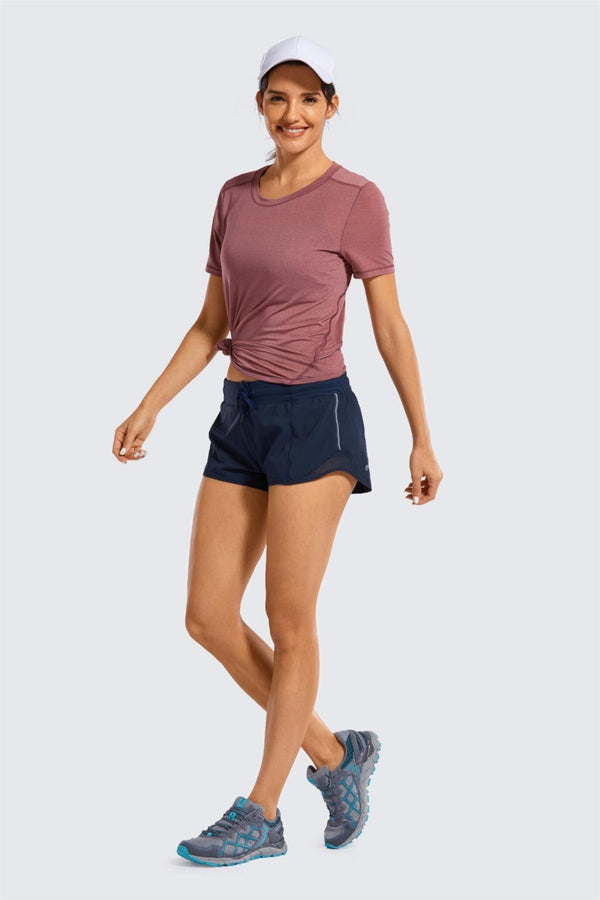 Women's Lightweight Heather Loose Fit Short Sleeve Sport Shirt Workout Top