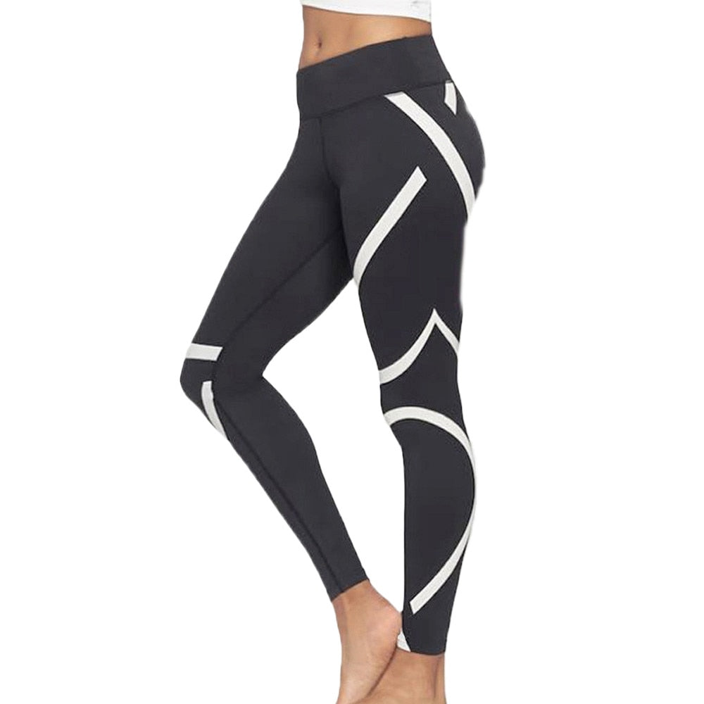 Leggings Sport Women Fitness Splice Skinny Workout Gym Leggings Fitness Sports Cropped Pants Stripped Athletic Gym Leggings #20 | Vimost Shop.