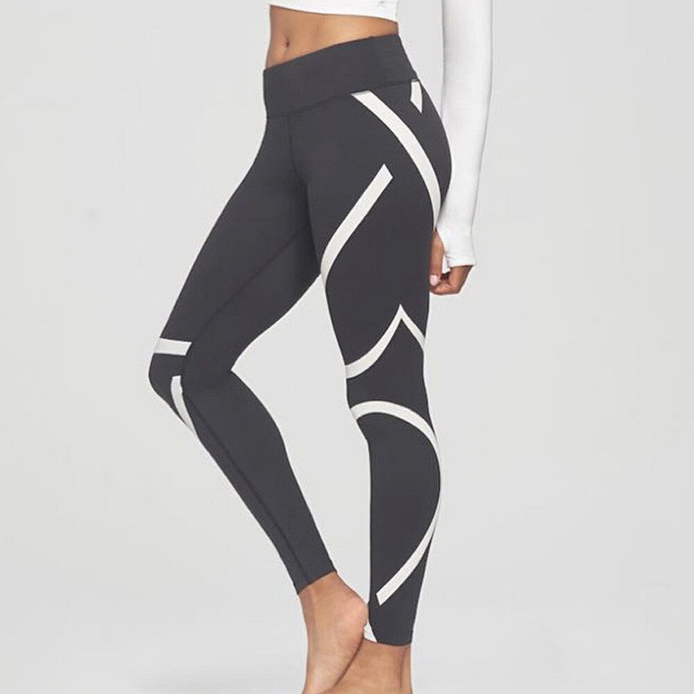 Leggings Sport Women Fitness Splice Skinny Workout Gym Leggings Fitness Sports Cropped Pants Stripped Athletic Gym Leggings #20 | Vimost Shop.
