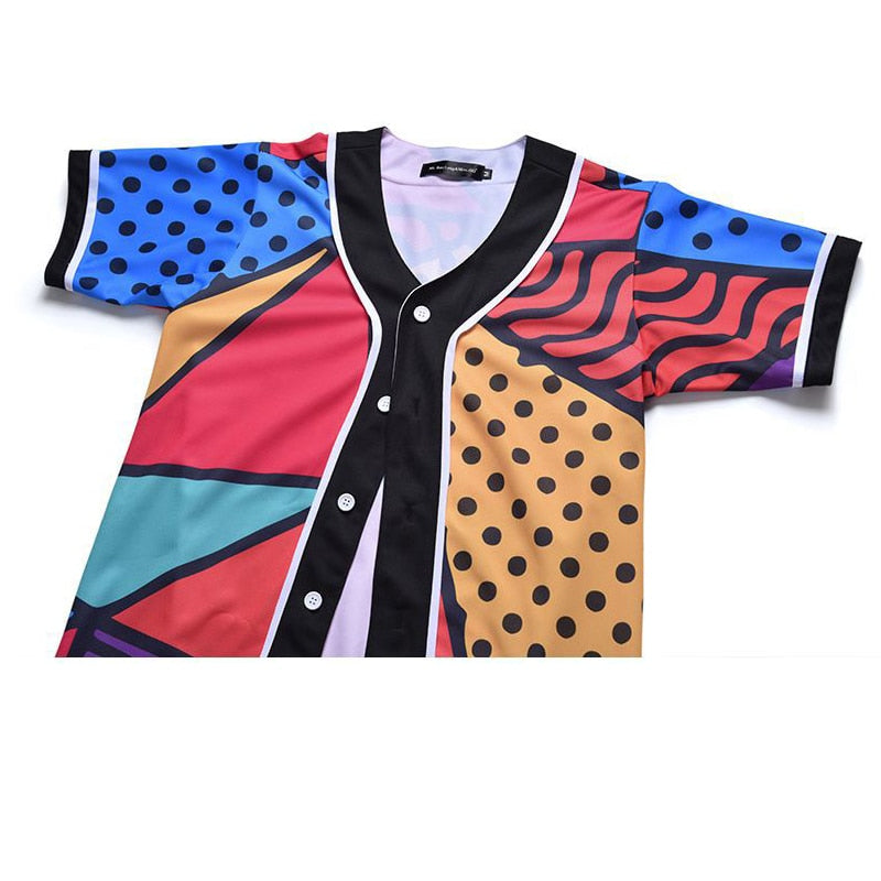 3D Short Sleeve T shirt Men Baseball Jersey Sport Slim Fit V Neck T-shirts Casual Streetwear Trendy Style | Vimost Shop.