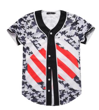 3D Short Sleeve T shirt Men Baseball Jersey Sport Slim Fit V Neck T-shirts Casual Streetwear Trendy Style | Vimost Shop.