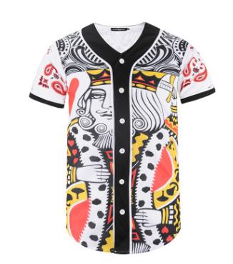 3D Short Sleeve T shirt Men Baseball Jersey Sport Slim Fit V Neck T-shirts Casual Streetwear Trendy Style | Vimost Shop.