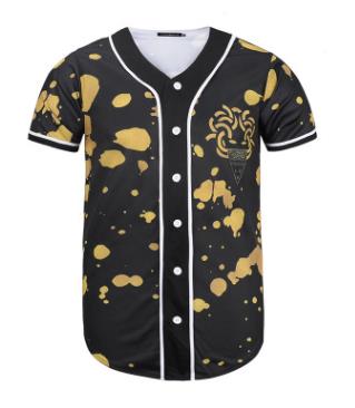 3D Short Sleeve T shirt Men Baseball Jersey Sport Slim Fit V Neck T-shirts Casual Streetwear Trendy Style | Vimost Shop.