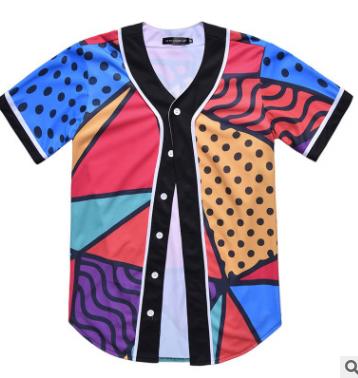 3D Short Sleeve T shirt Men Baseball Jersey Sport Slim Fit V Neck T-shirts Casual Streetwear Trendy Style | Vimost Shop.