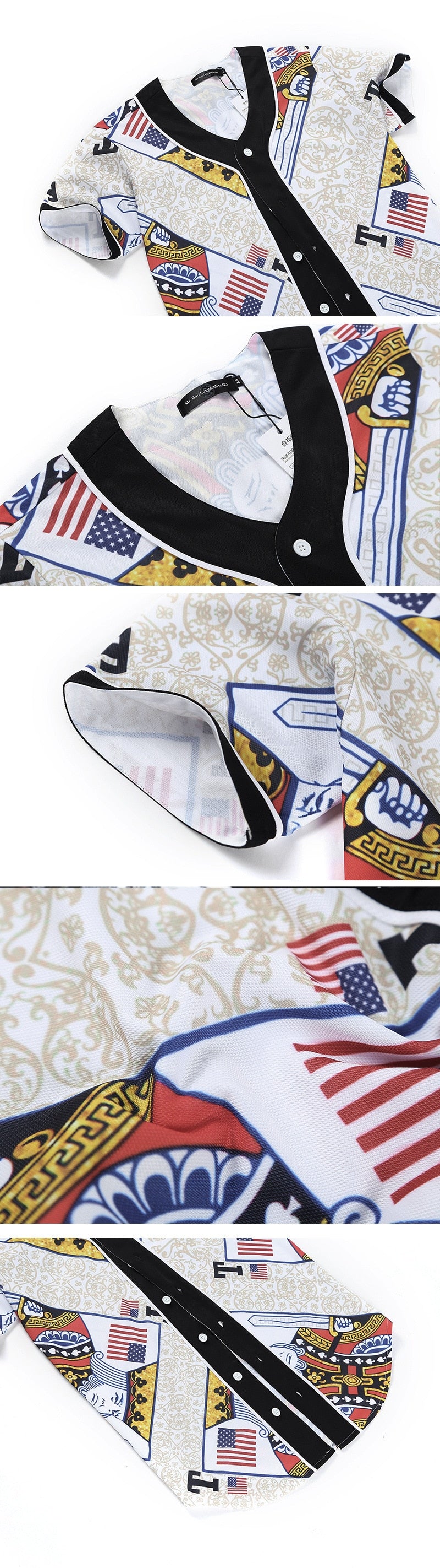 3D Short Sleeve T shirt Men Baseball Jersey Sport Slim Fit V Neck T-shirts Casual Streetwear Trendy Style | Vimost Shop.