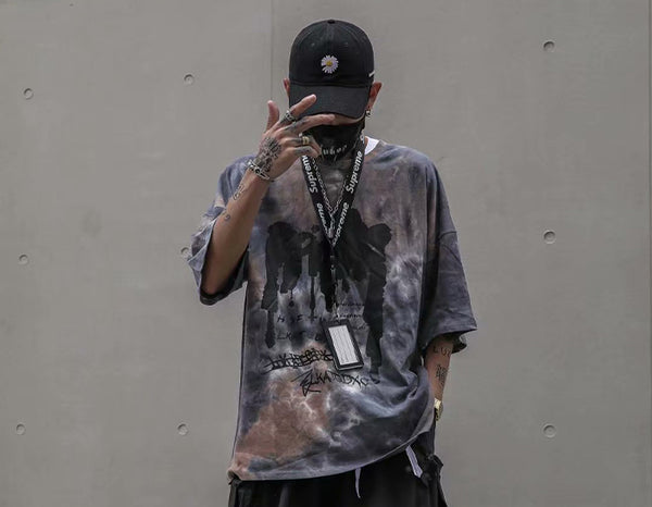 Tie Dye Print T Shirt Men Vintage Casual Cotton Tshirt Male Harajuku Streetwear Short Sleeve Shirts Hip Hop | Vimost Shop.