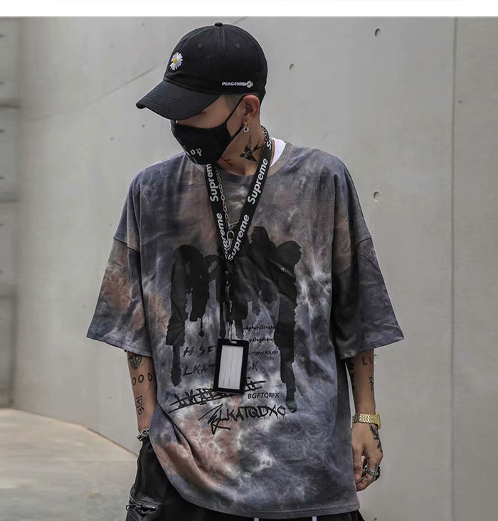 Tie Dye Print T Shirt Men Vintage Casual Cotton Tshirt Male Harajuku Streetwear Short Sleeve Shirts Hip Hop | Vimost Shop.