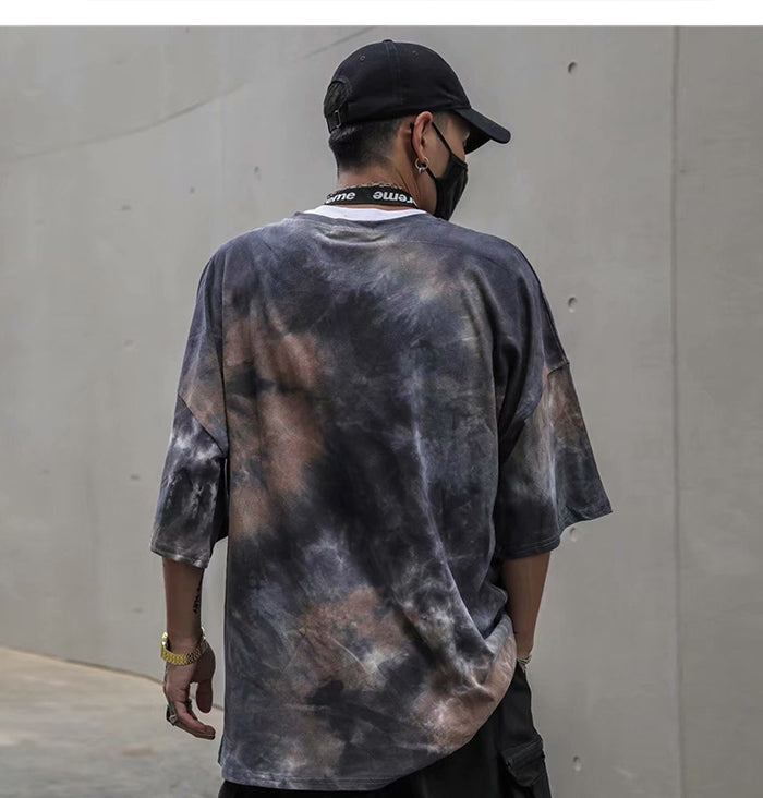 Tie Dye Print T Shirt Men Vintage Casual Cotton Tshirt Male Harajuku Streetwear Short Sleeve Shirts Hip Hop | Vimost Shop.