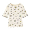 Summer Short Sleeve 100% Cotton Trumpet Sleeve Daisy Print Pattern T-Shirt | Vimost Shop.