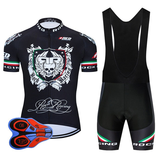 Rock Racing Cycling Clothing 9D Bib Set MTB Uniform Black Bicycle Clothes Quick Dry Bike Jersey Men's Short Maillot Culotte | Vimost Shop.