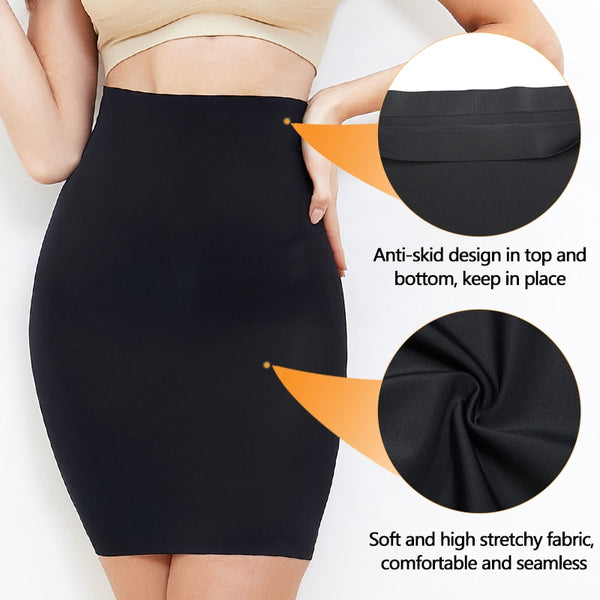 Women Half Slips for Under Dresses High Waist Underskirt Seamless Skirt Tummy Control Body Shaper Butt Lifter Slimming Underwear | Vimost Shop.