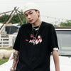Mens Hip Hop T Shirts Pink Floral Crane Streetwear Tshirt Harajuku Summer Short Sleeve | Vimost Shop.