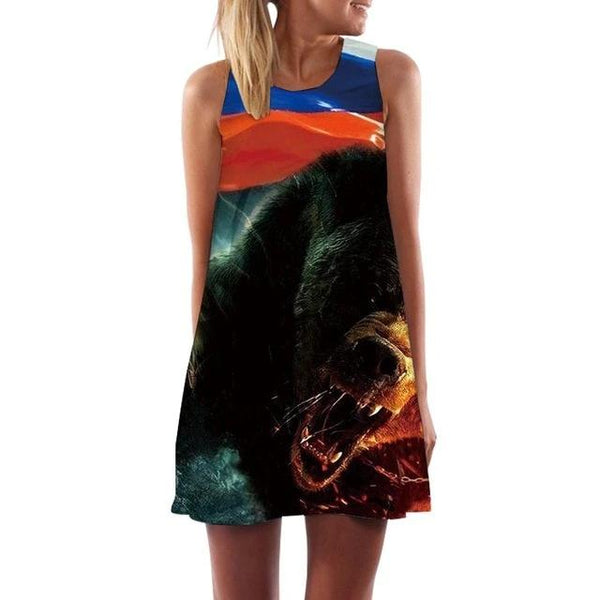 Flower Dress Women Leaf Boho Colorful Vestido Sexy Harajuku Sexy Party Womens | Vimost Shop.