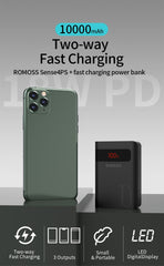 Sense4PS+ Power Bank 10000mAh Portable Charger LED External Battery PD 3.0 Fast Charging Powerbank for iPhone Xiaomi mi | Vimost Shop.