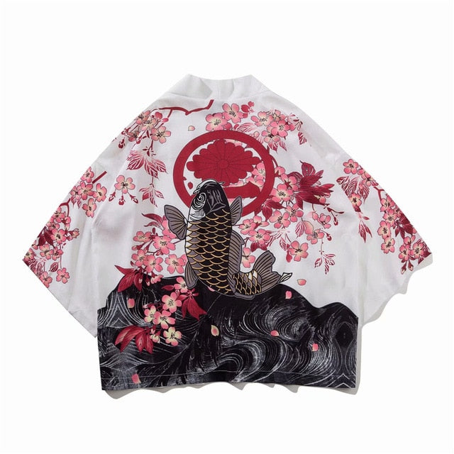 Japan Style Clothes Men Summer Streetwear Cat Print Kimono Cardigan Mandarin Robe Men Unisex Japanese Trend Kimonos | Vimost Shop.