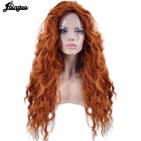 Merida Wig Orange Wig Tinker Bell Princress Belle Ariel Rapunzel Wig Brown Red Blonde Long Synthetic Cosplay Women Wig | Vimost Shop.