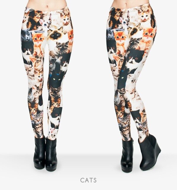 Fashion Animal Shapes Cats 3D Full Printing Punk Women Legging Slim Fit Trousers Casual Pants Leggings | Vimost Shop.