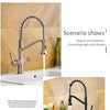 Modern Polished Chrome Brass Kitchen Sink Faucet Pull Out Single Handle Swivel Spout Vessel Sink Mixer Tap