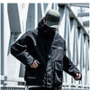 Letter Black Multi-pocket Men's Hip Hop Cargo Jackets Coats Streetwear Cardigan Zipper Casual Techwear Hooded Men Outerwear Top | Vimost Shop.