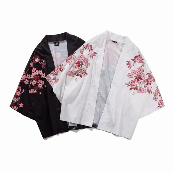 Japanese Style Crane Koi Kimono Tokyo Streetwear Haori Men Women Cardigan Japan Girl Robe Chinese Dragon Anime Clothes | Vimost Shop.