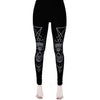 Gothic Leggings For Women Ouija Workout Pants Dark Rose Black Cat Printing Skull Leggins Devil Satan Leggings | Vimost Shop.