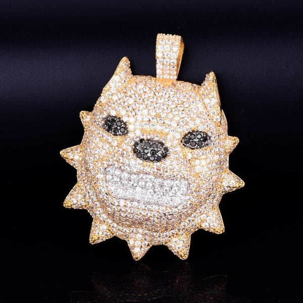 Animal dog head Necklace & Pendant with Tennis Chain Gold Color Bling Cubic Zircon Men's Hip hop Rock Steet Jewelry | Vimost Shop.