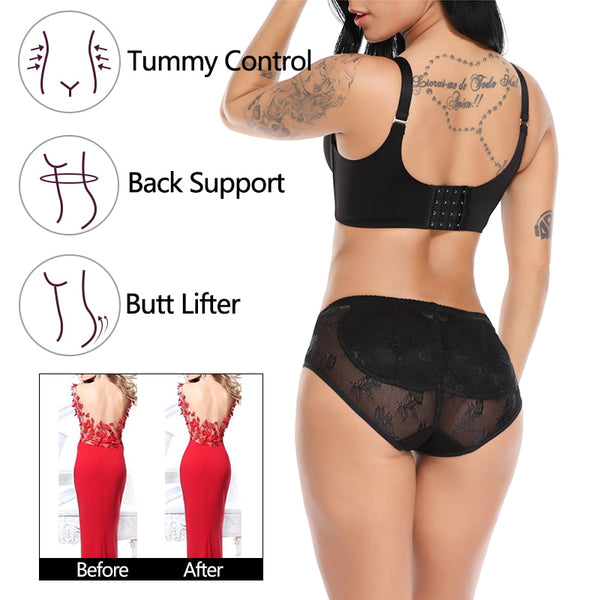 Ass Padded Booty Lifter Body Shaper Hip Enhancer Shapewear Sexy Padding Briefs Push Up Panty Fake Pads Butt Pulling Underwear | Vimost Shop.