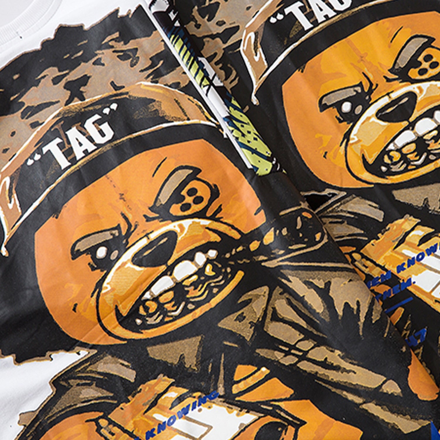 Hip Hop T Shirt Men Harajuku Streetwear Ferocious Bear Print Patchwork Tops Casual Cotton Short Sleeve Tees | Vimost Shop.