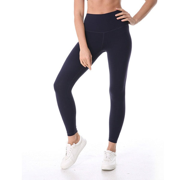 Solid High Waisted Gym Running Tights Stretchy Nylon+Spandex Yoga Pants | Vimost Shop.