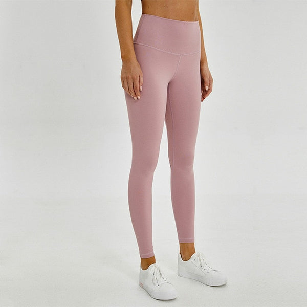 Solid High Waisted Gym Running Tights Stretchy Nylon+Spandex Yoga Pants | Vimost Shop.