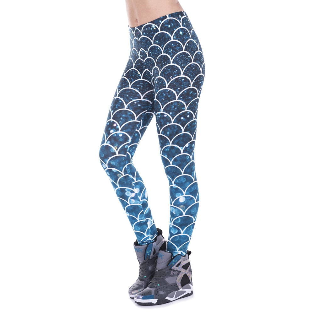 Fashion Women Leggings Mermaid Glitter Printed Legging Sexy Silm Fit Legins High Waist Elastic Women Pants 100% Brand New | Vimost Shop.